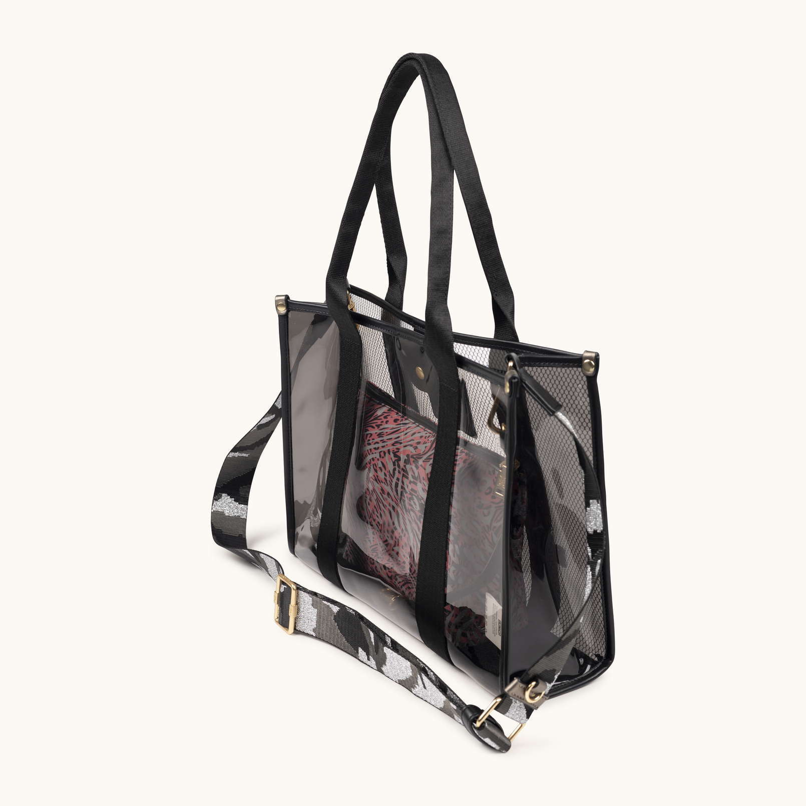 Bolso Shopper Transparente con Neceser Interior JADE SHOPPER BLACK
