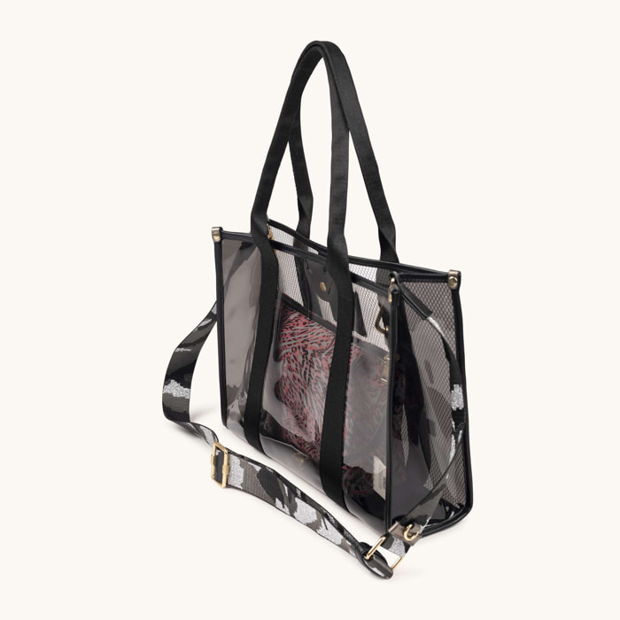 Bolso Shopper Transparente con Neceser Interior JADE SHOPPER BLACK