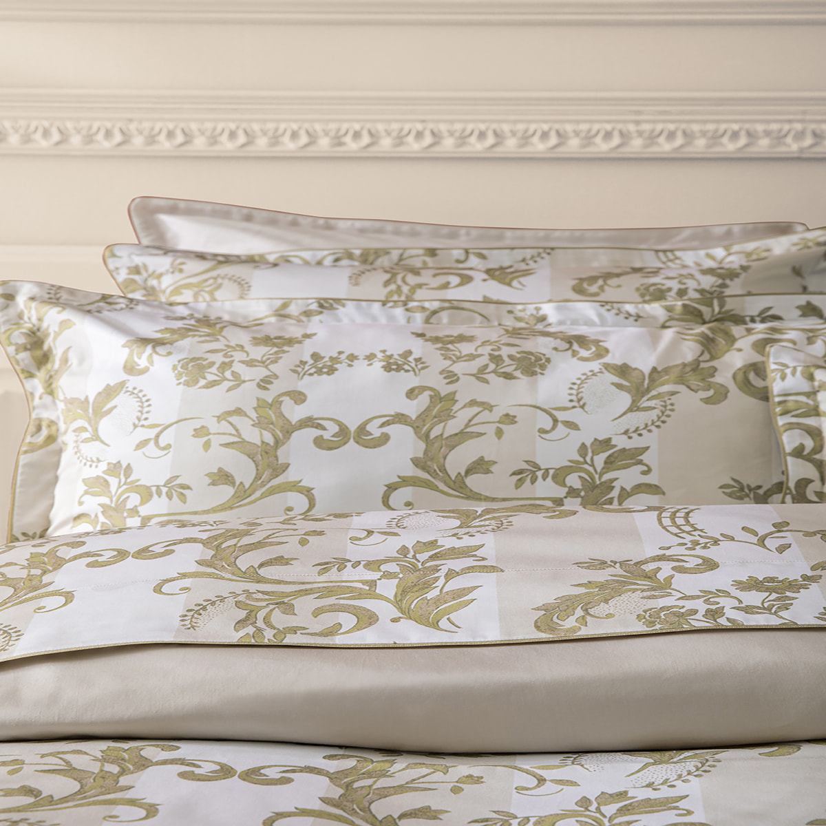 Drap plat imprimé en satin de coton bio, OPERA