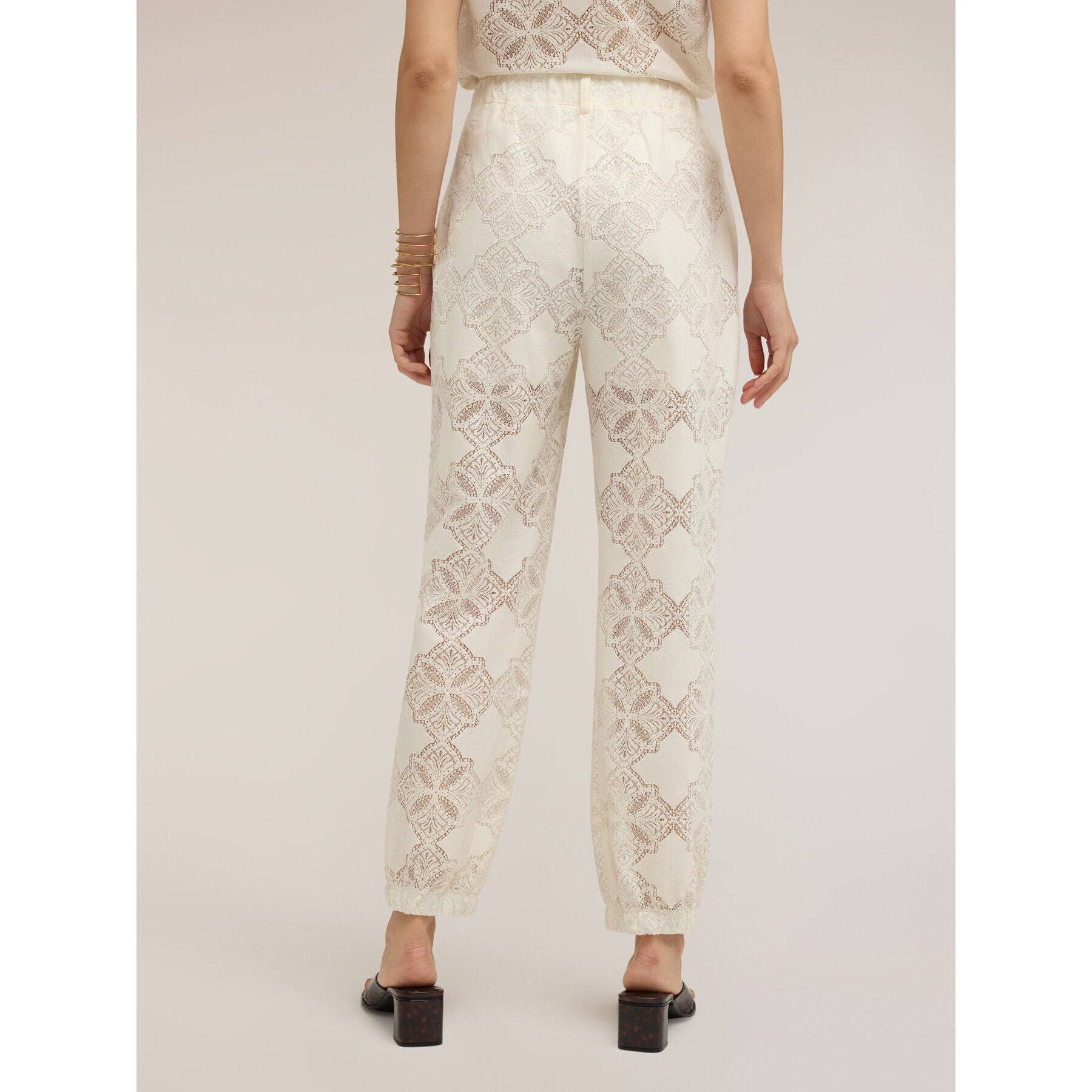 Motivi - Pantalones jogging de encaje - Blanco