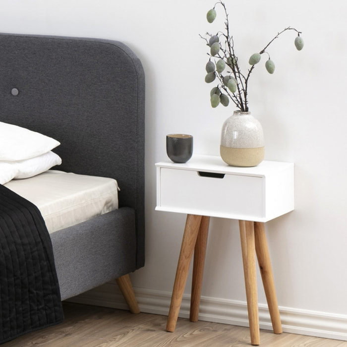 LOKI Table de chevet scandinave blanc