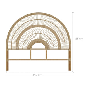 Tête de lit Astéria en rotin 140 cm