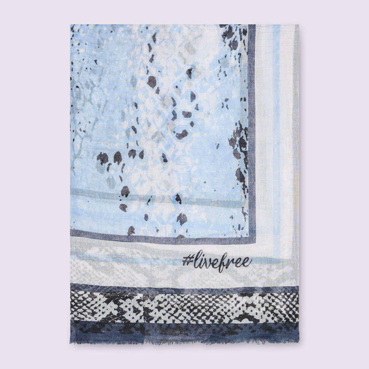 Fiorella Rubino - Foulard stampa pitonata - Blu