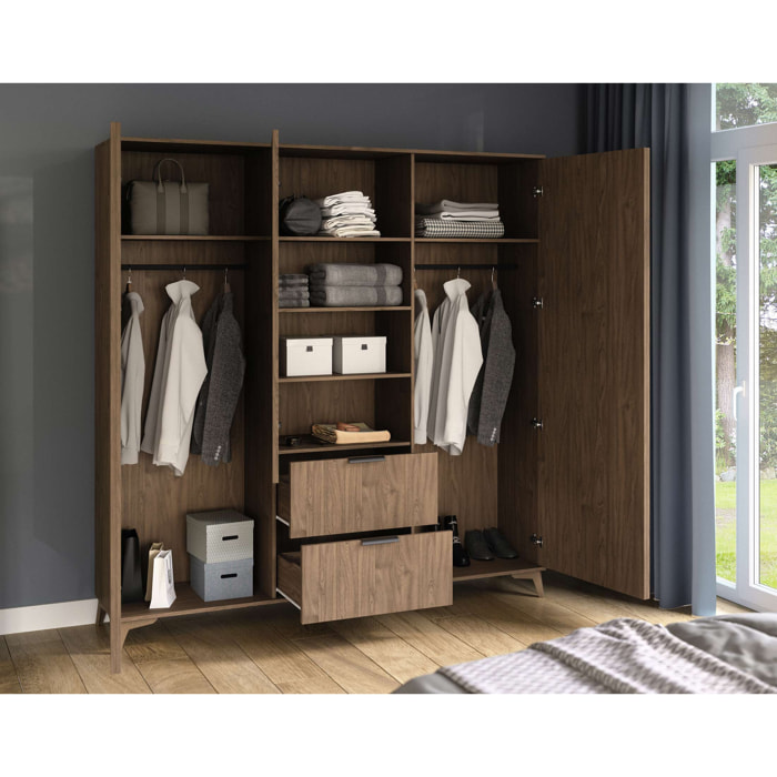 Portmore - armoire - effet bois - 185x192 cm - Bois