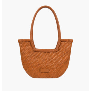 Bolso de mano de mujer de mano de piel trenzada