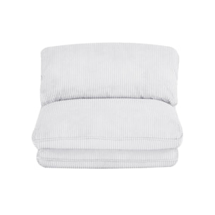 Chauffeuse matelas blanc cassé convertible velours côtelé grosse côte 1 place Cosy