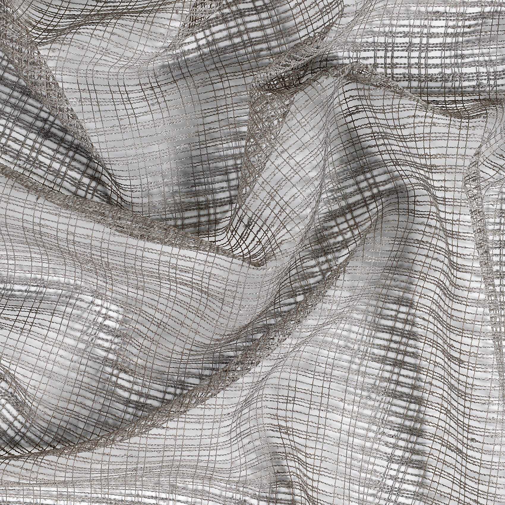 Voilage à Oeillets  - Effet Filet - Gris