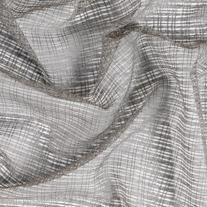 Voilage à Oeillets  - Effet Filet - Gris