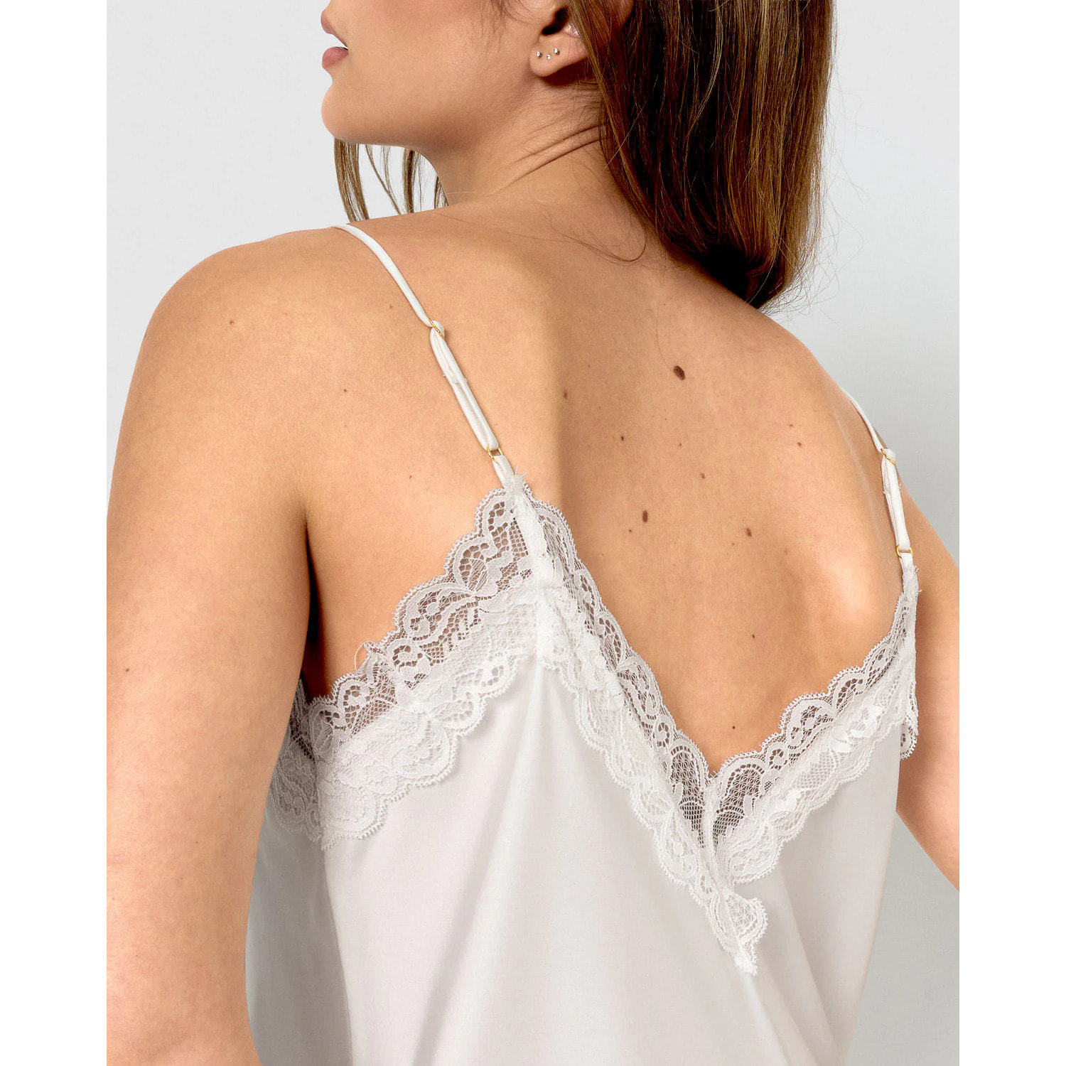 Camisón midi satén natural