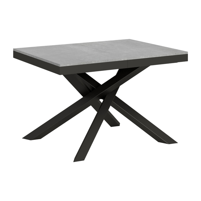 Table extensible 90x120/224 cm Volantis Evolution Gris Béton cadre Anthracite