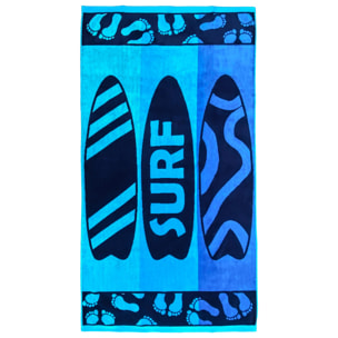 Serviette de plage éponge velours Jacquard - Obidos - 90x170cm - 400g/m²