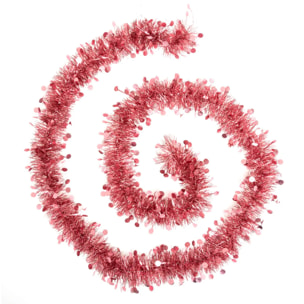 Guirlande de noël pastille embossée rose 100x4x2m