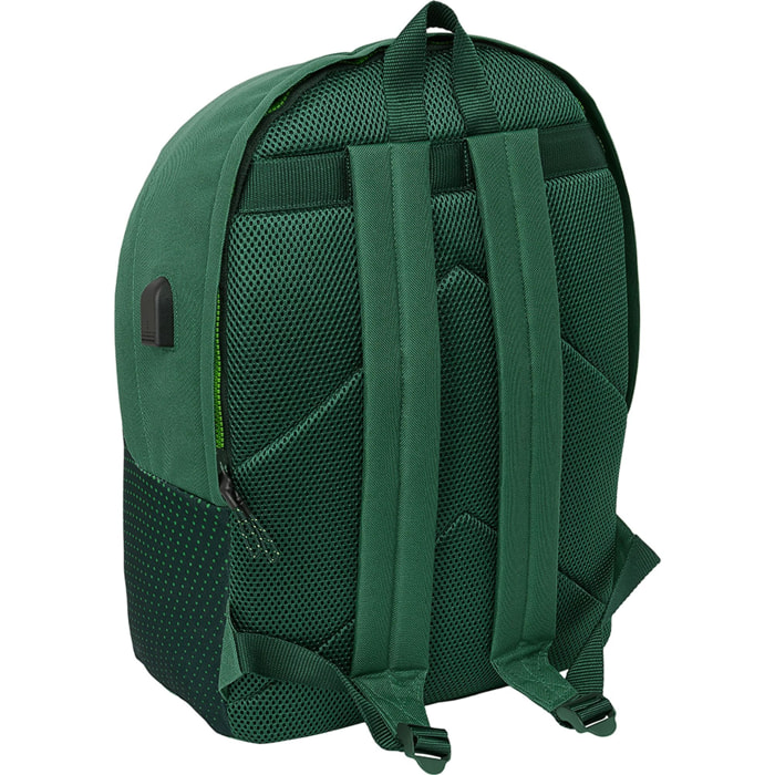 Mochila doble portatil 15,6"+usb re agua real betis balompie