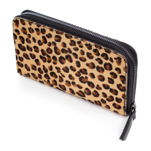 Stella cartera mujer. Piel auténtica Cavallino Leopardo pq.