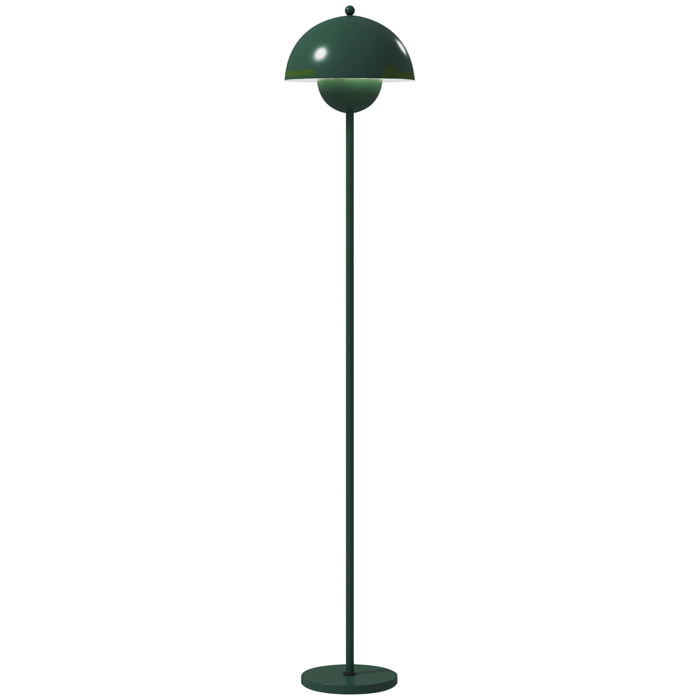 Lámpara de Pie Moderna 155 cm Lámpara de Pie para Salón con Pantalla de Cuenco Reflejando Luz Interruptor de Pie Casquillo E27 Sin Bombilla para Dormitorio Oficina Sala de Estar Verde