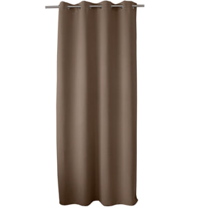 Rideau occultant uni avec 8 œillets - Taupe