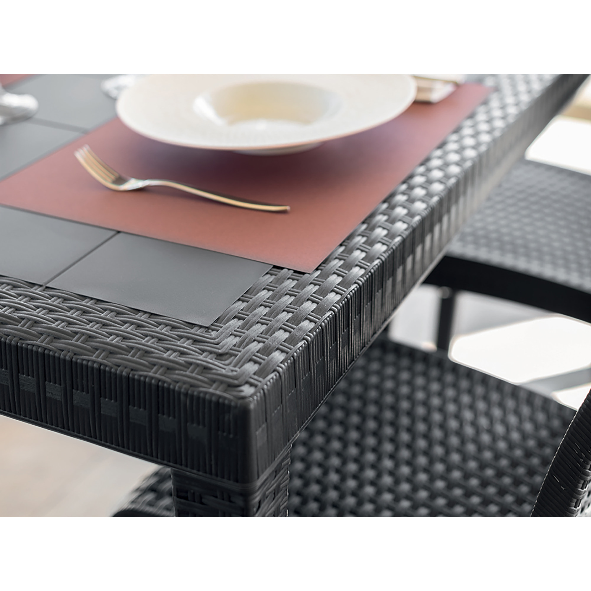 Tavolo da esterno Acqua, Base per picnic, Piano da pranzo da giardino, Banco outdoor multiuso, Made in Italy, 80x80 h74 cm, Antracite