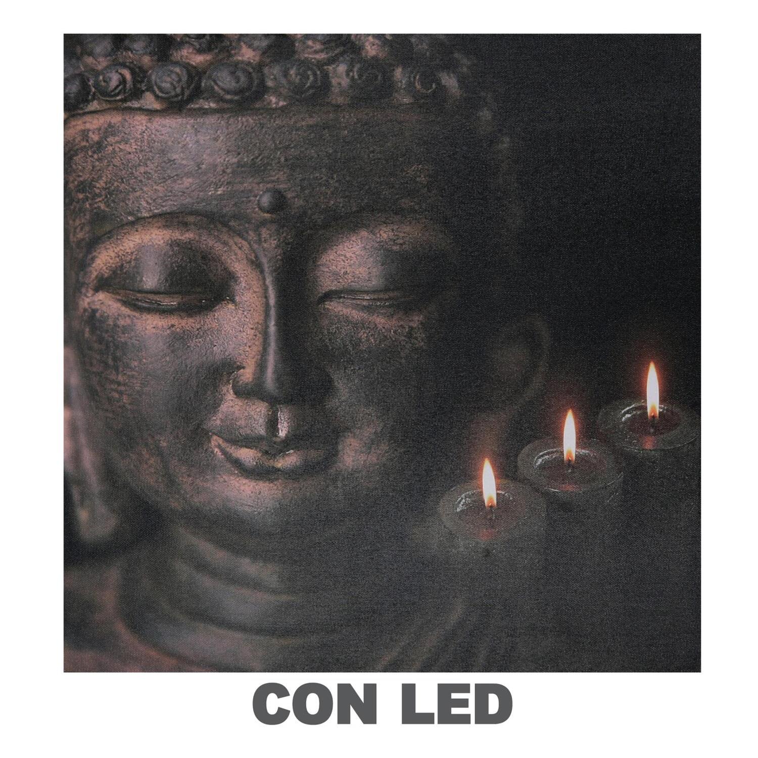 Quadro con led Buddha cm40x2,3x40