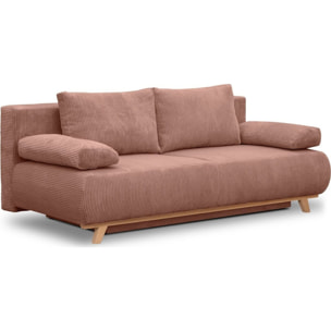 Canapé convertible 3 places en velours côtelé - LARIA