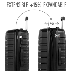 Juego De Maletas Rígidas Pp Jaslen Varese Negro