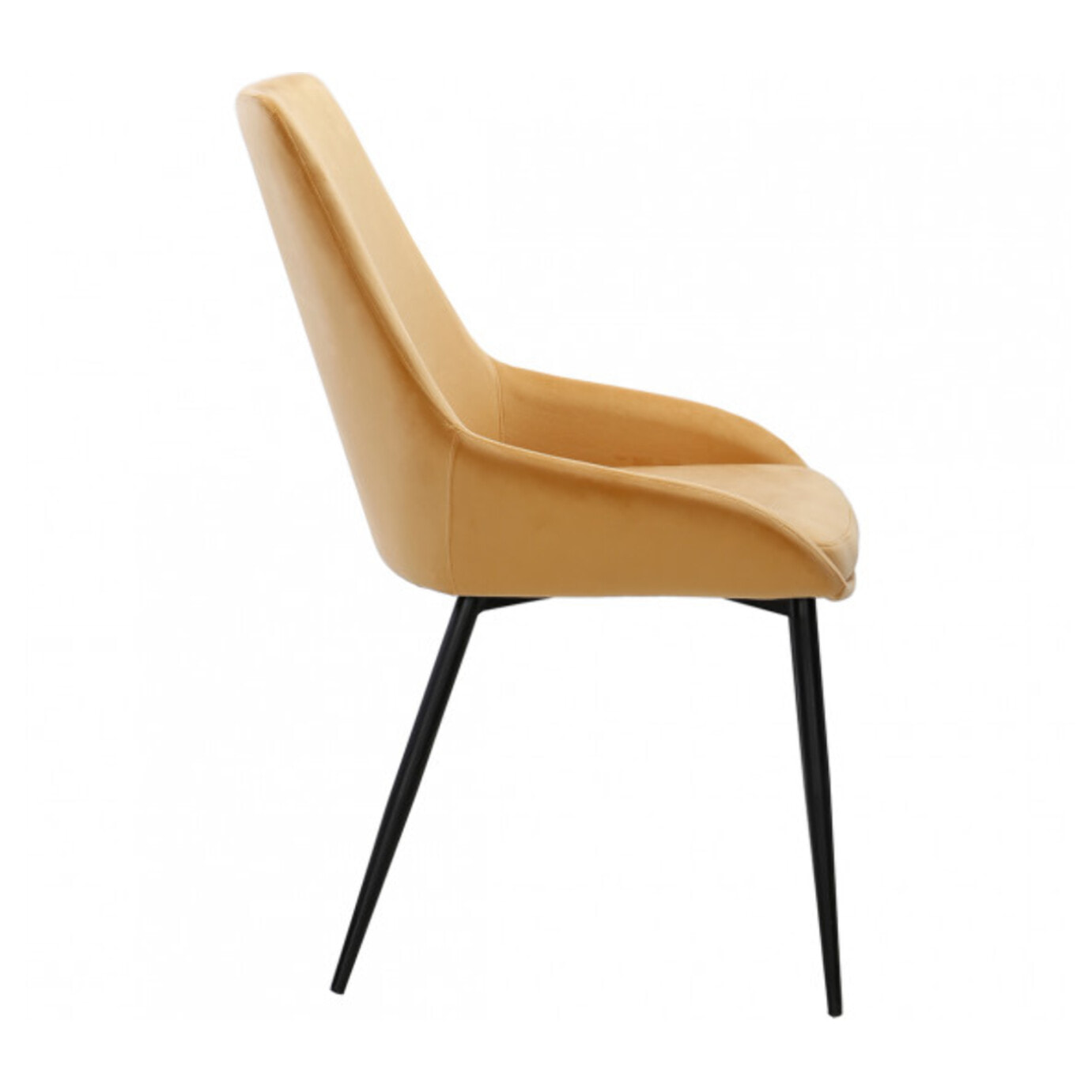 Chaise en velours avec piètement métal noir - MONDO