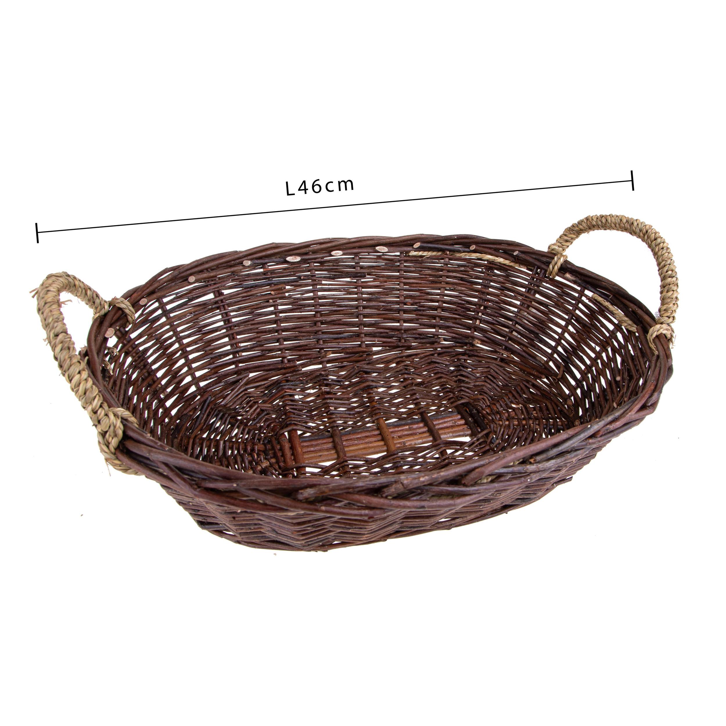 Cesto Willow Ovale Con Manici Larghezza 46 Cm - Pezzi 2 - 46X13X33cm - Colore: altro - Bianchi Dino - Articoli Natalizi