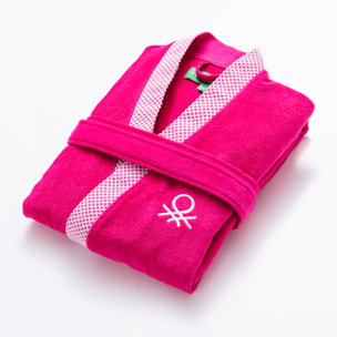 Albornoz 380gsm 100%algodón con ribete jacquard morado summer benetton