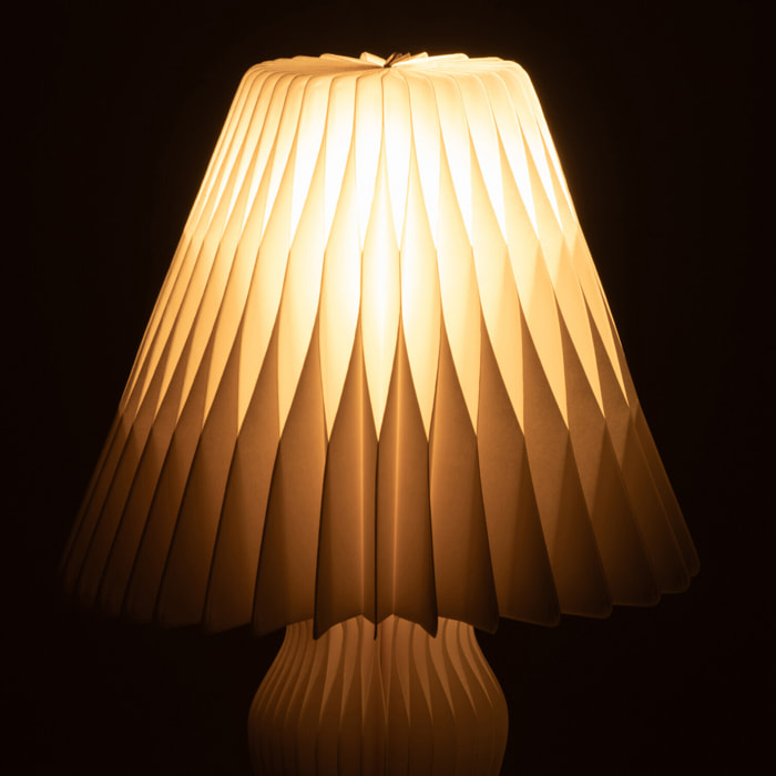 J-Line abat-jour Vintage Pliable - papier - blanc cassé