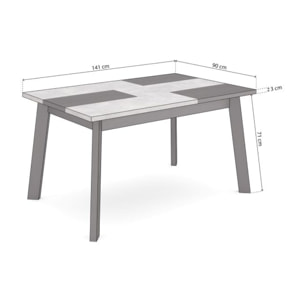 Mesa de comedor Naira 140 Negro Cemento Negro