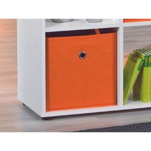 Libreria in laminato con nove vani, colore bianco, 104,5 x 109 x 33.