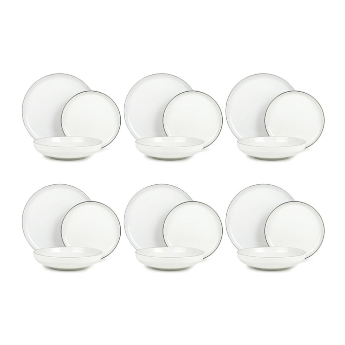Service 18 pièces blanc - "sélène"