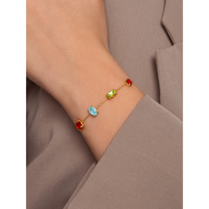 Pulsera Drop Orquidea Baño Oro