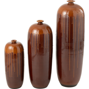 J-Line cache-pot Lee Terra - brillant - marron/orange -  Ø 28 cm