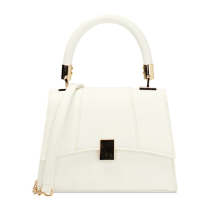 Mini bag donna bianca a trapezio