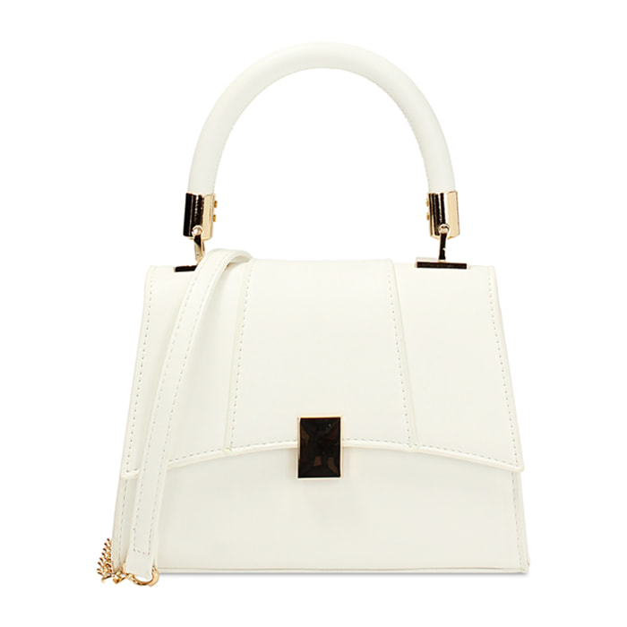 Mini bag donna bianca a trapezio