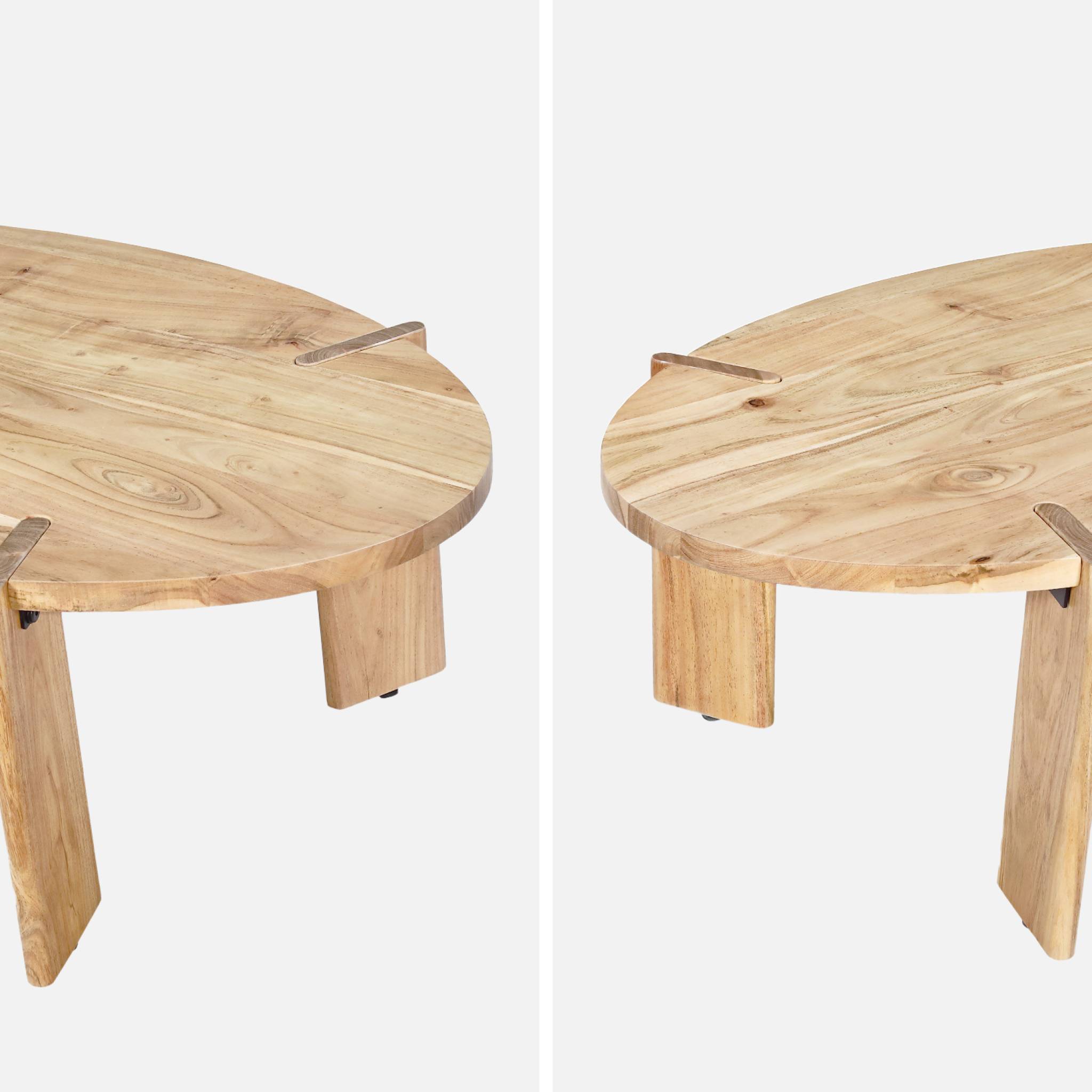 Table basse ovale en bois d'acacia naturel 120cm