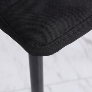 HOMCOM Set de 4 Sillas de Comedor Tapizadas en Lino y Patas de Metal Sillas Modernas para Cocina Dormitorio Carga 120 kg 41x50x97 cm Negro