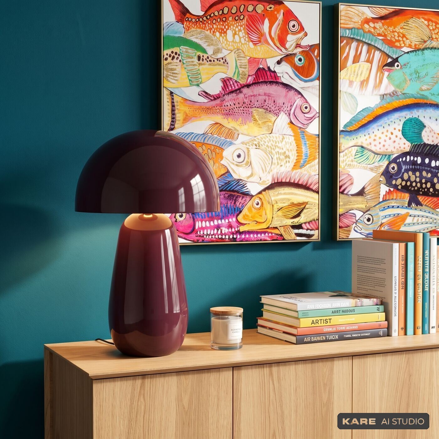 Lampe Fungo 44cm violette Kare Design