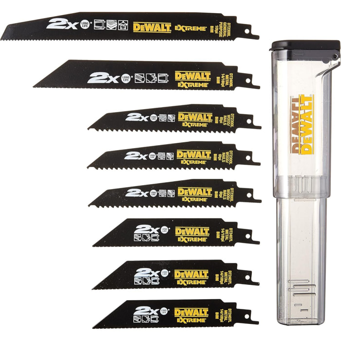 Coffret de 8 lames pour scie sabre - DEWALT - DT2443L-QZ
