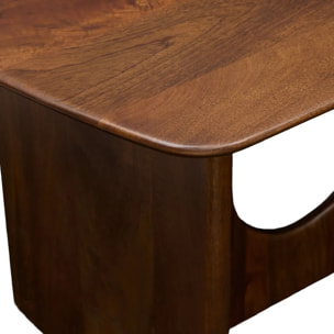 Table à manger Shelty rectangulaire 90x180cm 6 places marron