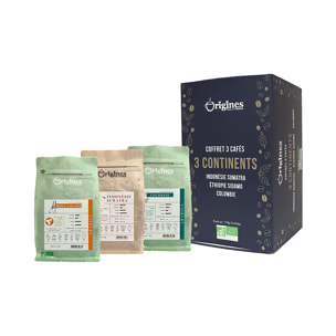 Coffret café Bio 3 continents - 750g (3x250g)