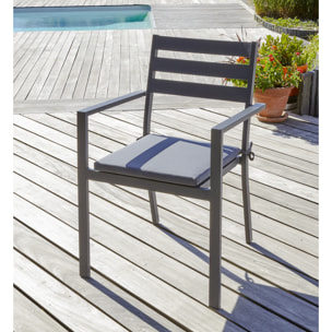 PELOSA - Lot de 2 fauteuils de jardin empilables en aluminium