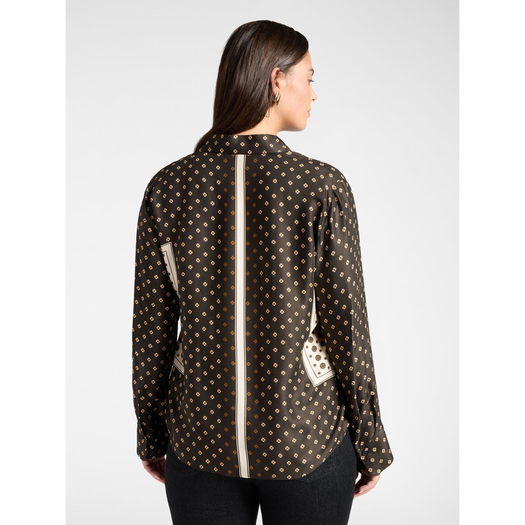 Elena Mirò - Camicia stampata in twill di viscosa - Nero
