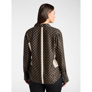 Elena Mirò - Camicia stampata in twill di viscosa - Nero