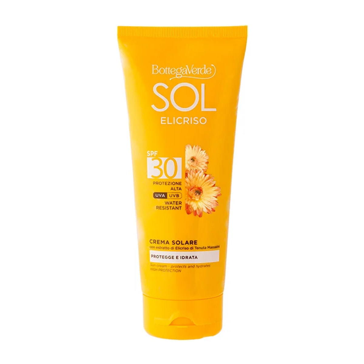 SOL Elicriso - Crema solar - protege e hidrata - con extracto de Helicriso de Tenuta Massaini - protección alta SPF30 (200 ml) - water resistant