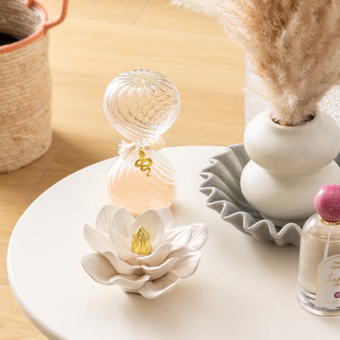 Déco à poser "Fleur" D14,5cm blanc