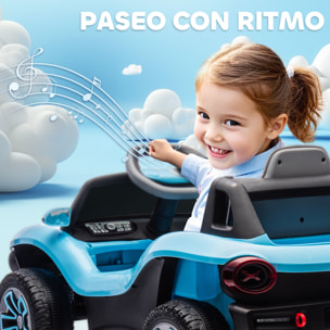 Coche Eléctrico para Niños de +3 Años, Volkswagen E-Buggy, Coche de Batería 12V, con Mando a Distancia 2,4 G, Ruedas con Suspensión, Faros LED, Música, USB, Motor Doble, Azul