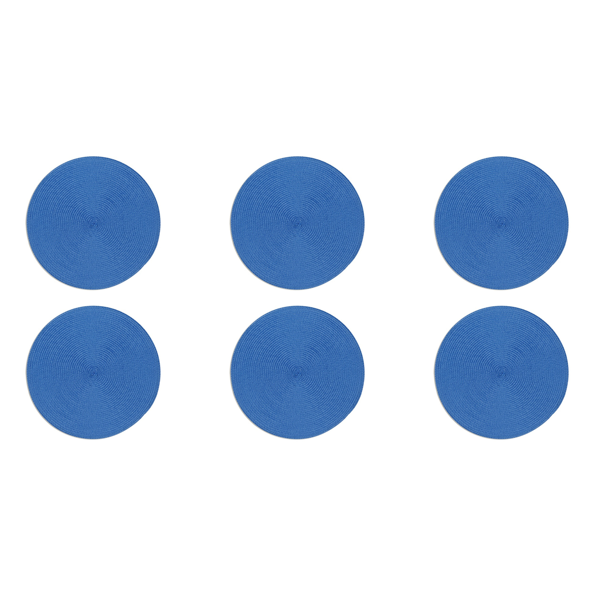 Set 6 tovagliette tonde Excelsa – Round, Polipropilene Blu