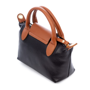 Aurano bolso bandolera tipo Tote mujer. Piel auténtica Dollaro bitono.