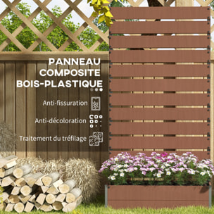 Jardinière treillis haut H.180 cm aluminium composite anthracite effet bois